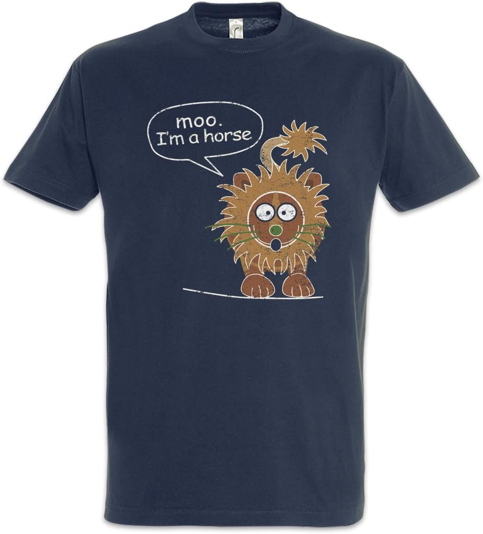 Urban Backwoods Moo I'm A Horse Men T-Shirt Blue Size S | Amazon.com